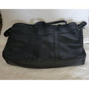 Heritage Portfolio bag Vinyl Zipper Top 3 section pockets briefcase soft sided